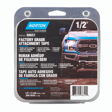 Norton 98651 1/2" x 5 Yd. x .045" Factory Grade Attachment Tape