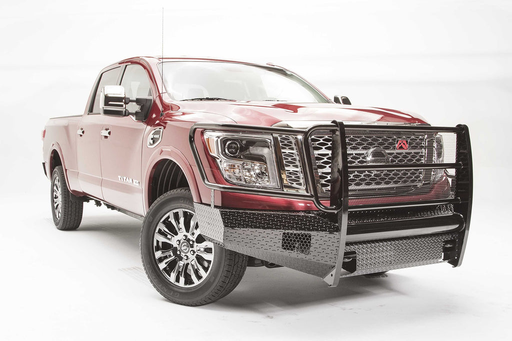 Fab Fours NT16-K3760-1 Black Steel Front Bumper for Select Nissan TITAN XD