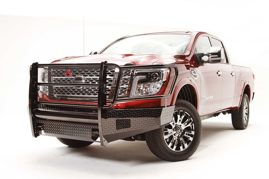 Fab Fours NT16-K3760-1 Black Steel Front Bumper for Select Nissan TITAN XD