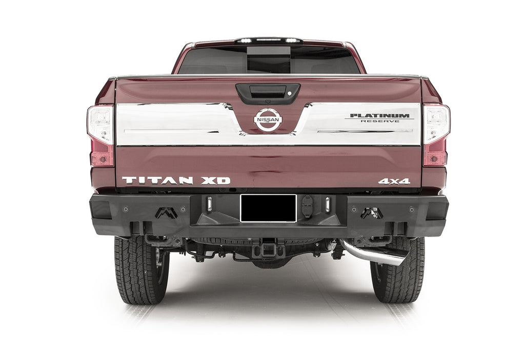 Fab Fours NT16-W3751-B Premium Rear Bumper for Select Nissan TITAN, Nissan TITAN XD