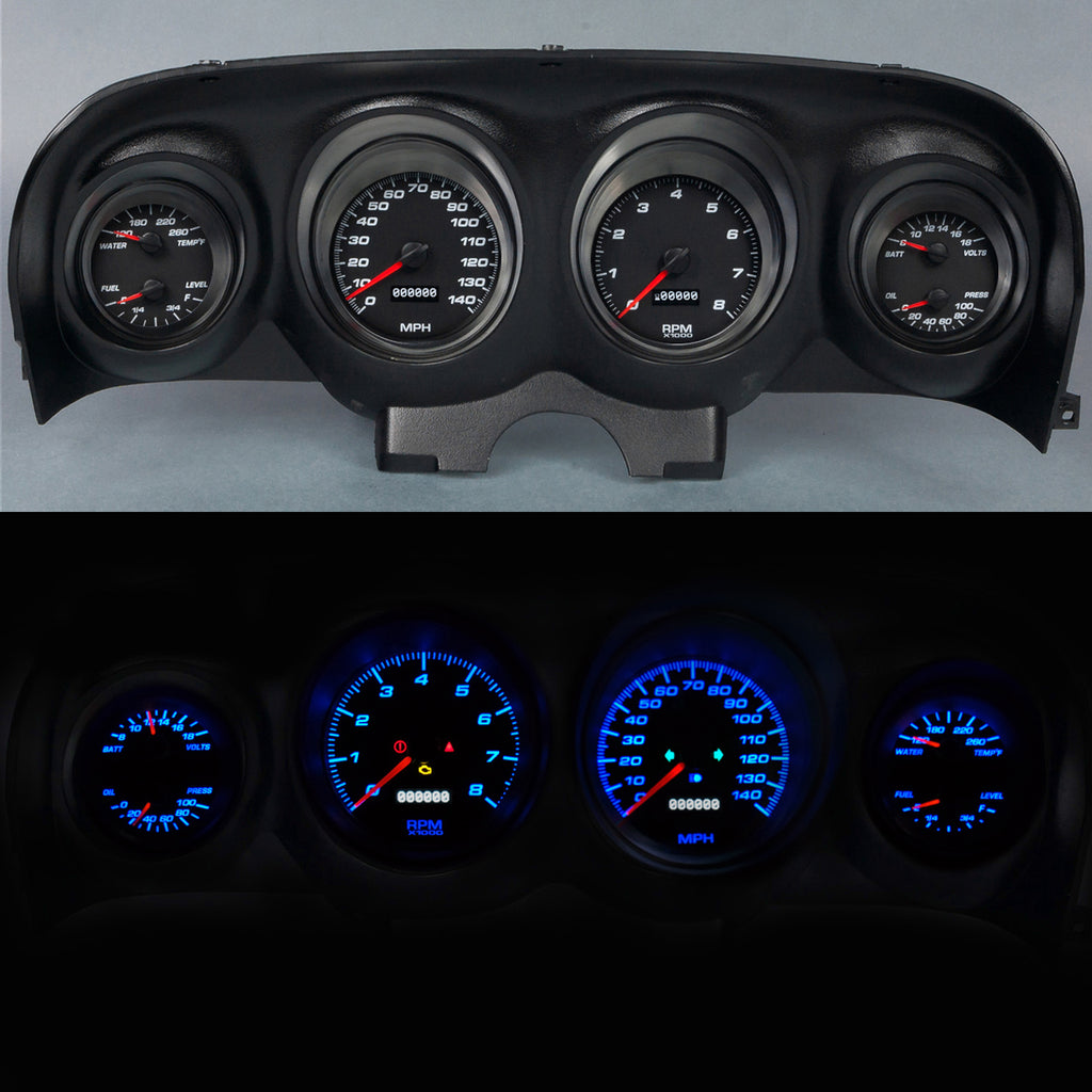 NEW VINTAGE USA 69790-01 Gauge Kit Mustang 69-70 Perf II Black
