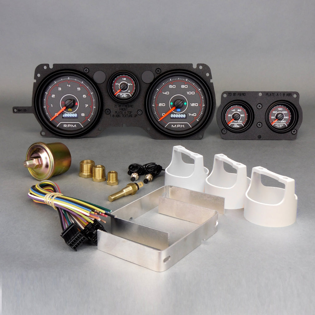 NEW VINTAGE USA 71126-01 Gauge Kit Firebird 70-81 CFR Red