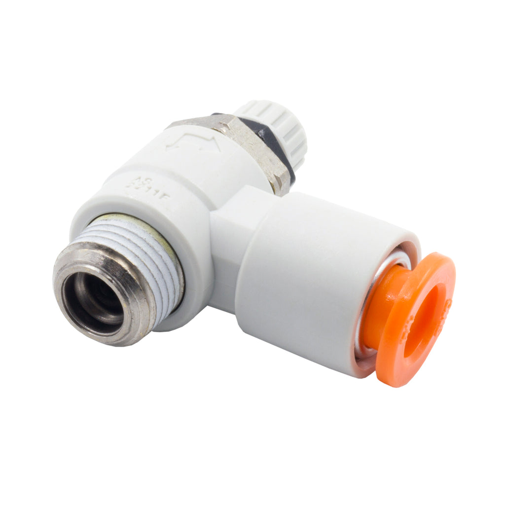 Dedenbear NVRA NEEDLE VALVE, RIGHT ANGLE, 1/4" OD QUICK DISCONNECT TO 1/8"NPT THREAD (METER IN)