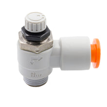 Load image into Gallery viewer, Dedenbear NVRA NEEDLE VALVE, RIGHT ANGLE, 1/4" OD QUICK DISCONNECT TO 1/8"NPT THREAD (METER IN)