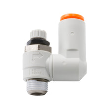 Load image into Gallery viewer, Dedenbear NVST NEEDLE VALVE, STRAIGHT (SWIVEL), 1/4" OD QUICK DISCONNECT TO 1/8" NPT (METER IN)