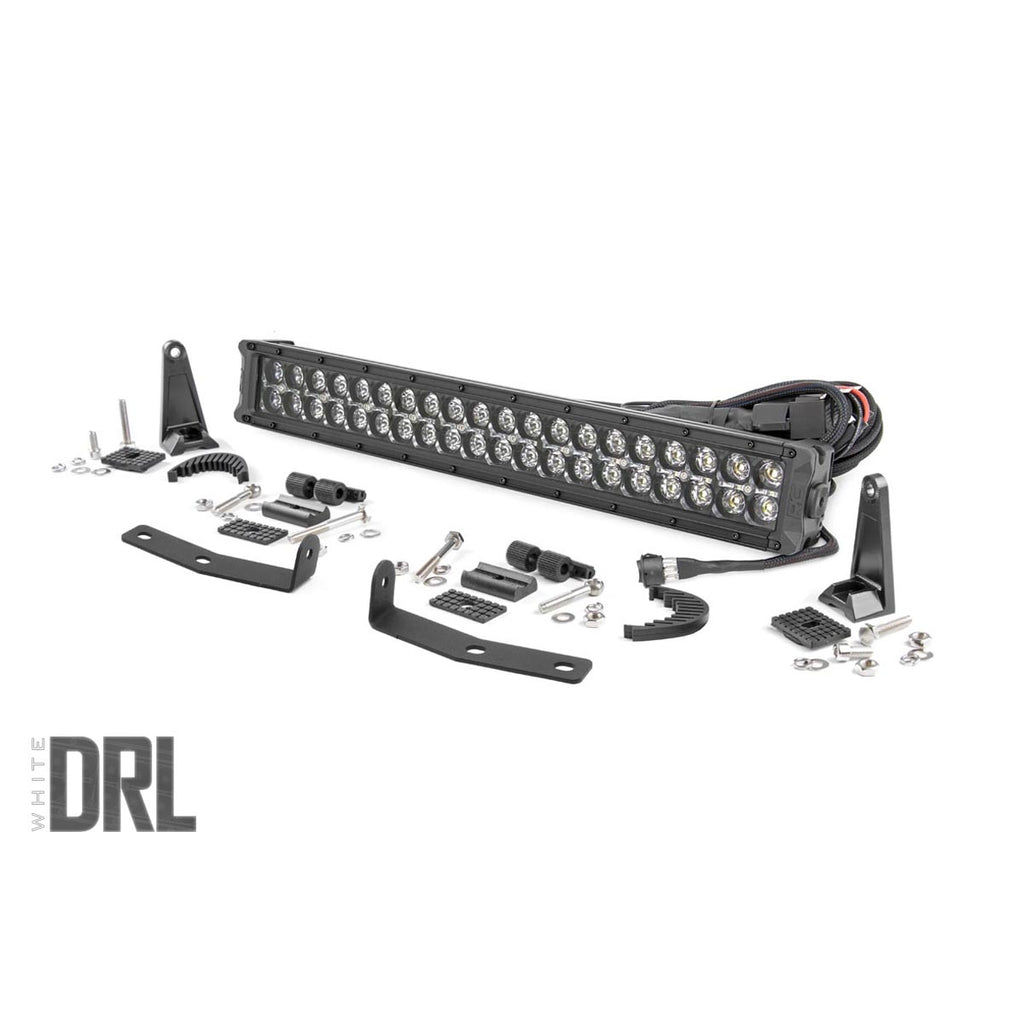 Nissan-20-Inch-Led-Bumper-Kit-Black-Series-WWhite-Drl-16-20-Titan-Xd-Rough-Country