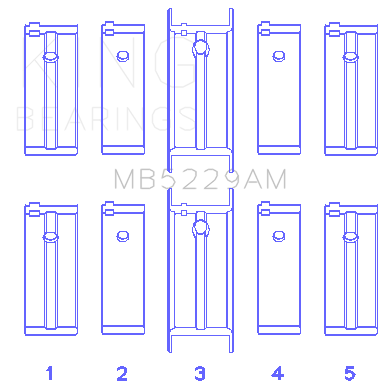 Nissan-Datsun-A12(Size-0.25Mm)-Main-Bearing-Set