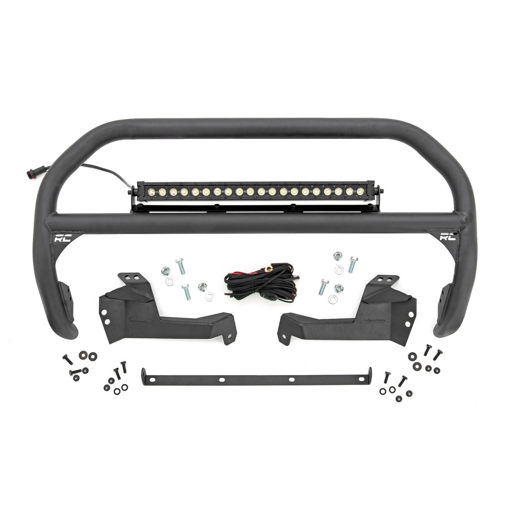Nudge-Bar-20-Inch-Black-Series-W-White-Drl-Single-Row-Led-2021-Ford-Bronco-Sport-Rough-Country