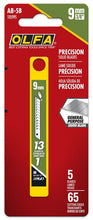 Load image into Gallery viewer, OLFA AB-10B 9mm Silver Precision Snap Blade, Pack of 10