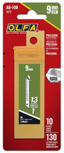Load image into Gallery viewer, OLFA AB-50B AB-10B 9mm Silver Precision Snap Blade, Pack of 50