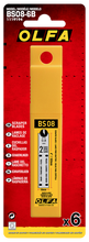 Load image into Gallery viewer, OLFA BS08-6B Heavy-Duty Single-Edge Scraper Blade (18mm x 100mm x 0.8mm), Pack of 6