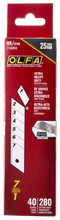 Load image into Gallery viewer, OLFA HB/CP40 25mm Silver Extra Heavy-Duty Snap Blade, Pack of 40