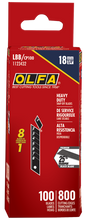 Load image into Gallery viewer, OLFA LBB/CP100 18mm Ultra-Sharp Black Heavy-Duty Snap Blade, Pack of 100