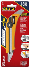 Load image into Gallery viewer, OLFA OL 18mm Extended Depth Heavy-Duty Ratchet-Lock Utility Knife with Carpet Tuck Tool and LB Silver Snap Blade
