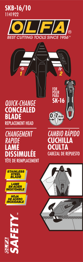 OLFA SKB-16/10 SKB-16 Concealed Blade Replacement Head, Box of 10