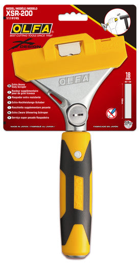 OLFA XSR-200 X-Design Extra Heavy-Duty Scraper with 8-Inch Handle and BS Dual-Edge Scraper Blade