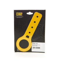 Load image into Gallery viewer, OMP RACING, INC. EB0-0572 Tow Hook Aluminum 6mm Thick FIA Yellow