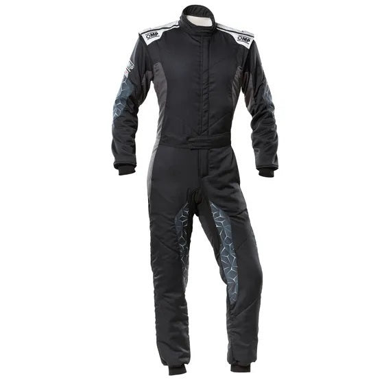 OMP RACING, INC. IA0-1864-A01-171-56 TECNICA HYBRID OVERALL F IA 8856-2018 BLACK / SIL