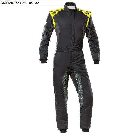 OMP RACING, INC. IA0-1864-A01-178-60 TECNICA HYBRID OVERALL F IA 8856-2018 BLACK / FLU