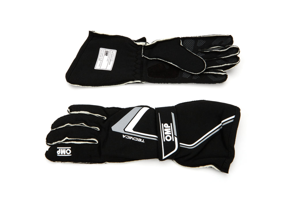 OMP RACING, INC. IB0-0772-A01-071-L Tecnica Gloves Black And White Large