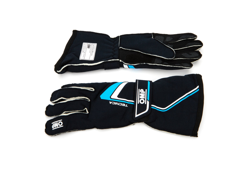 OMP RACING, INC. IB0-0772-A01-244-S Tecnica Gloves Blue And Cyan Small
