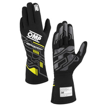 Load image into Gallery viewer, OMP RACING, INC. IB0-0777-A01-178-XS SPORT GLOVES FIA 8856-20 18 BLACK / FLUO YELLOW S