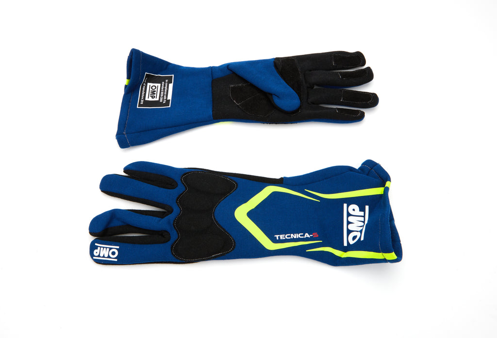 OMP RACING, INC. IB764BGIS TECNICA-S Gloves Blue Yellow Sm