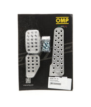 Load image into Gallery viewer, OMP RACING, INC. OA0-1010-003 3 Pedal Set Sandblasted Aluminum w/ Long Gas Ped