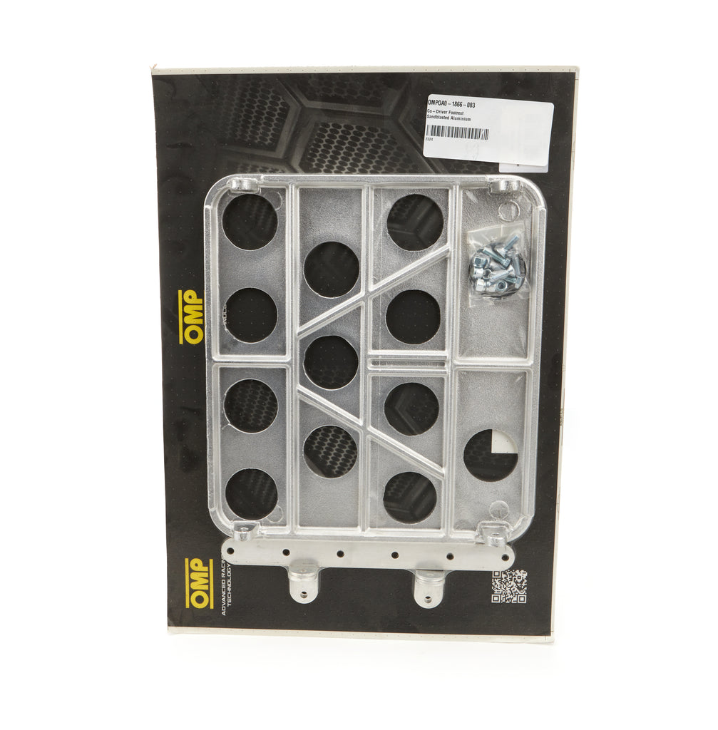 OMP RACING, INC. OA0-1866-003 Co-Driver Footrest Sandblasted Aluminium