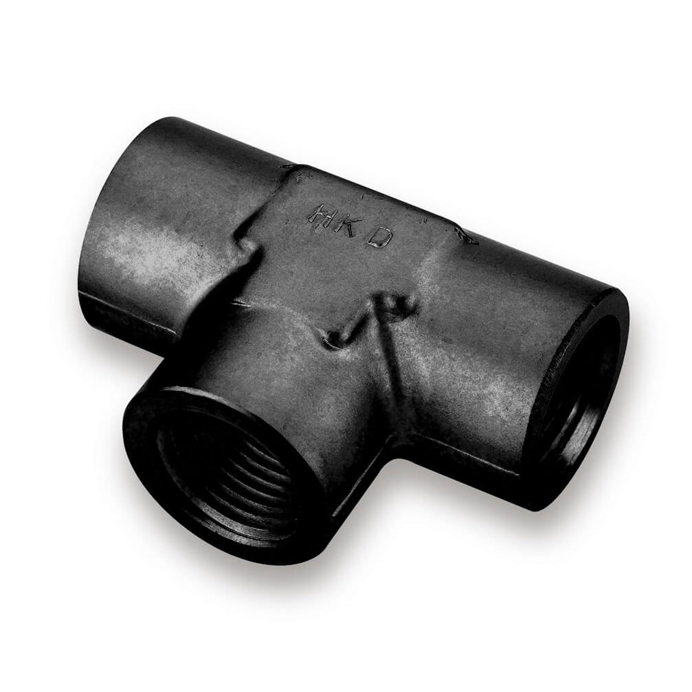 Obs-18-Npt-Tee-Female,-Aluminum,-Black