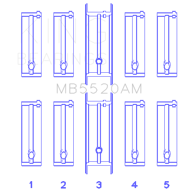 Opel-C20xeX18xeX22xe-(Size-0.50Mm)-Main-Bearing-Set