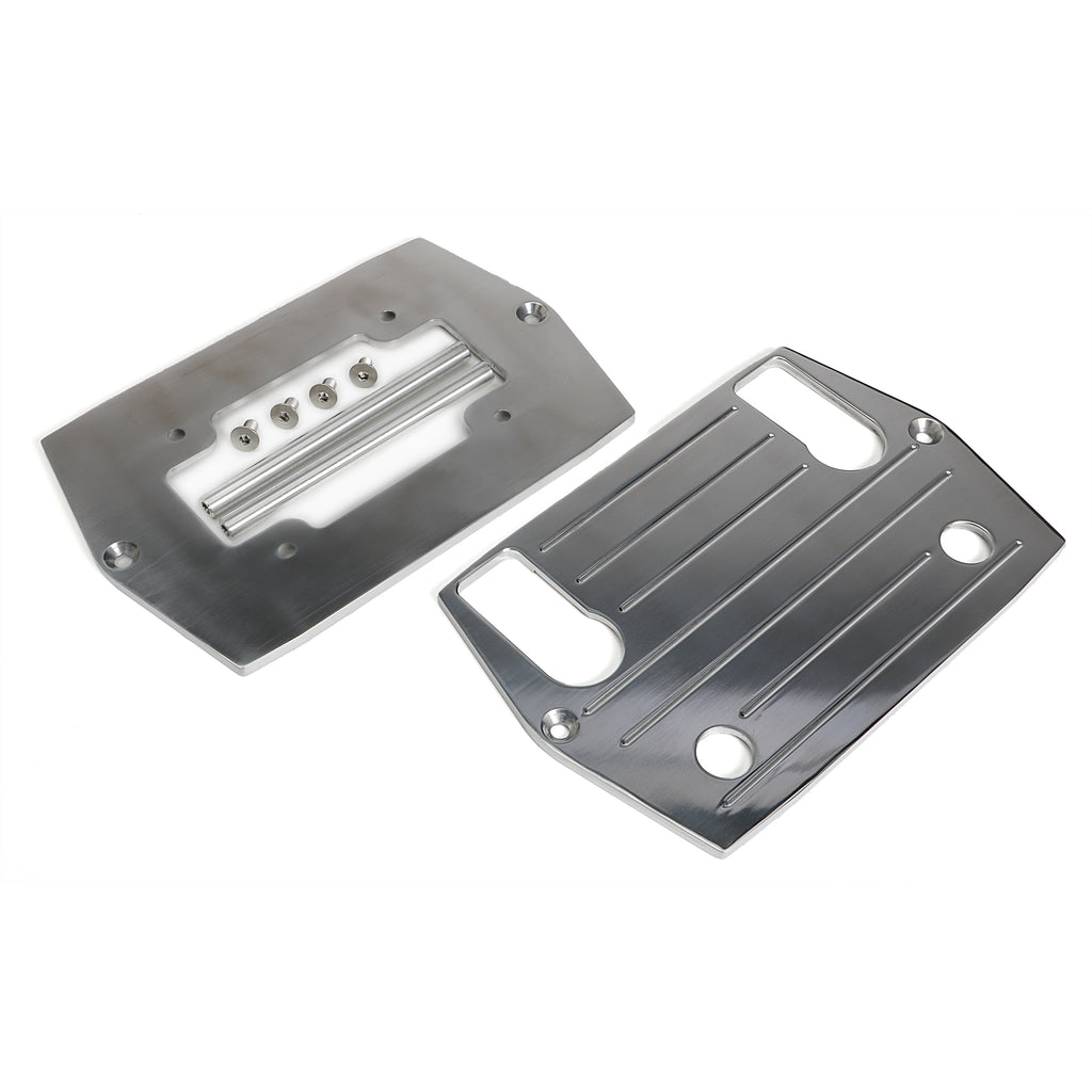 Optima-Red-Top-(4-Post)-Battery-Tray;-Pinstriped-(Ball-Milled)-Billet-Aluminum