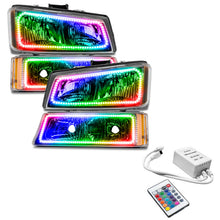 Load image into Gallery viewer, Oracle-03-06-Chevy-Silv-Pre-Assembled-Headlights-W-Parking-Lights---Colorshift-W-Simple-Controller