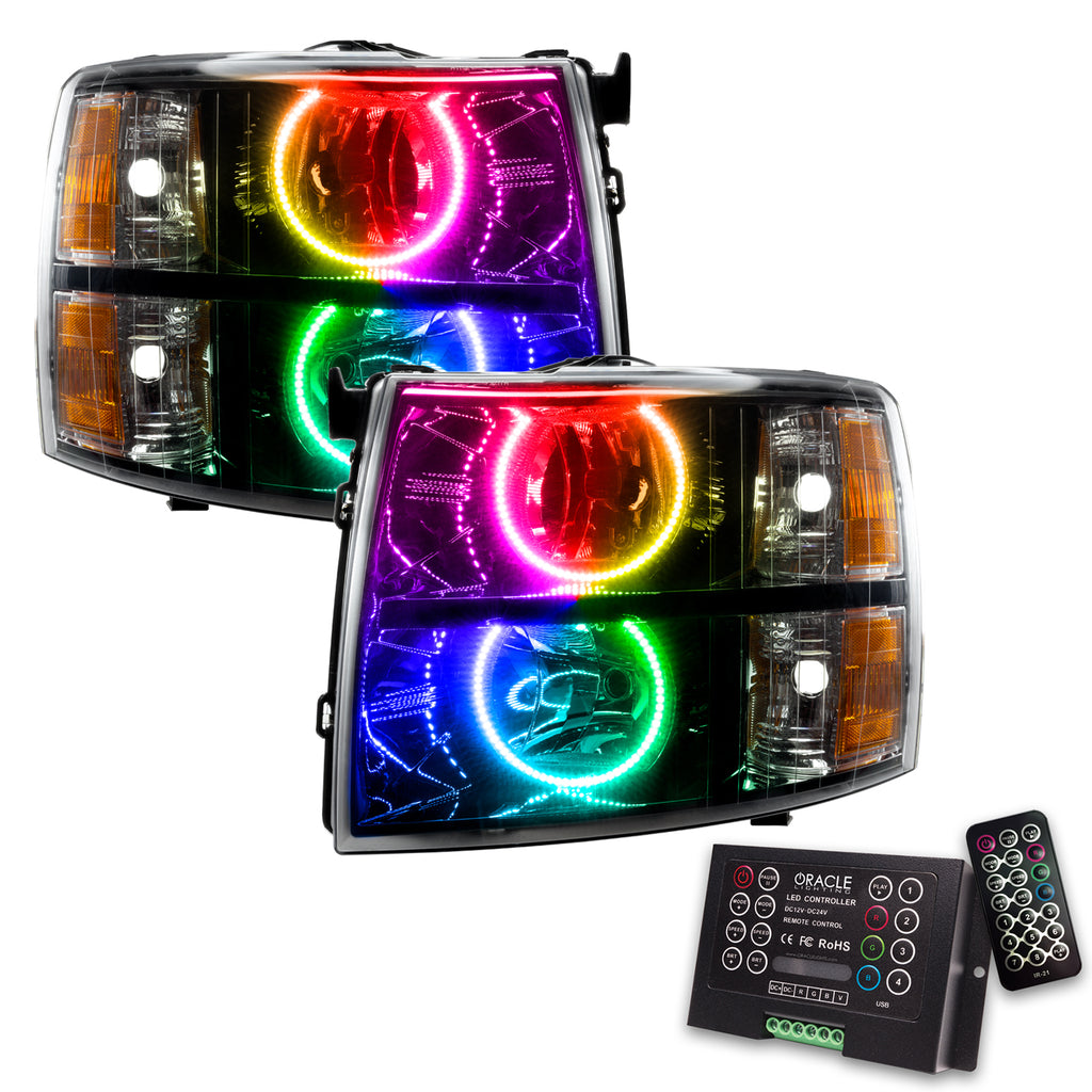 Oracle-07-13-Chevy-Silverado-Smd-Hl---Black---Round-Style---Colorshift-W-2.0-Controller
