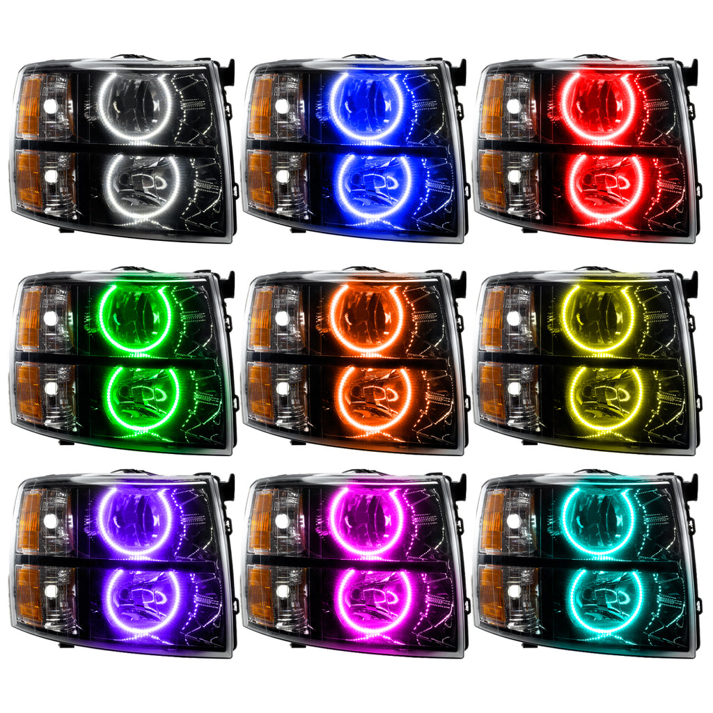 Oracle-07-13-Chevy-Silverado-Smd-Hl---Black---Round-Style---Colorshift-W-2.0-Controller