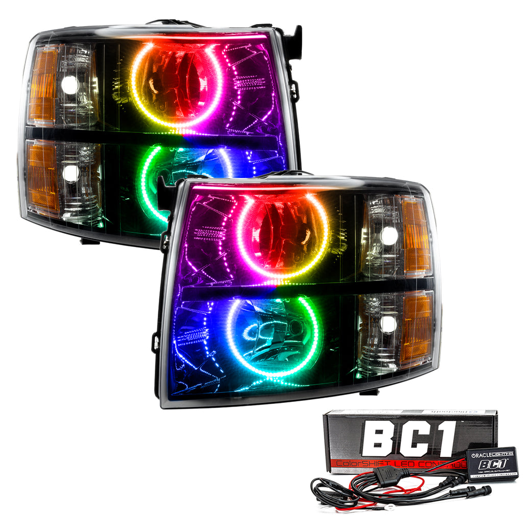 Oracle-07-13-Chevy-Silverado-Smd-Hl---Black---Round-Style---Colorshift-W-Bc1-Controller