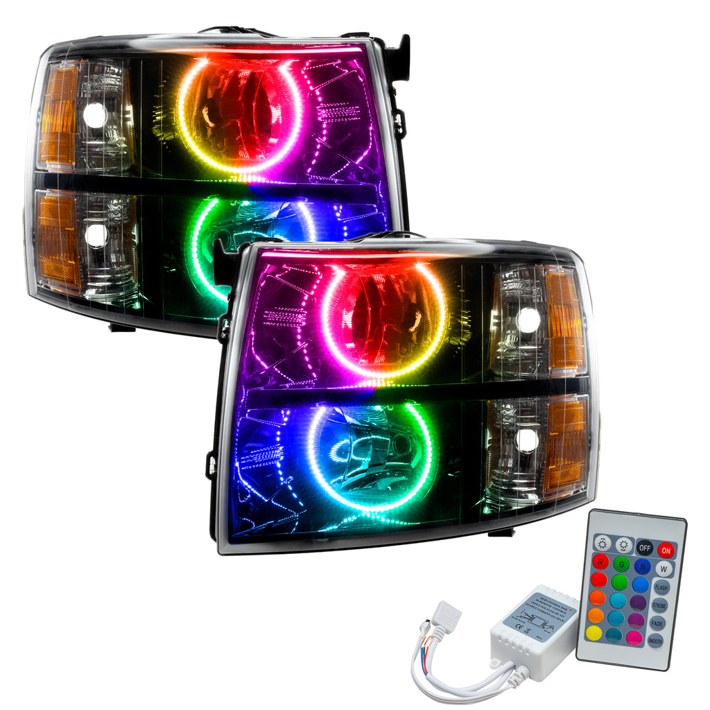 Oracle-07-13-Chevy-Silverado-Smd-Hl---Black---Round-Style---Colorshift-W-Simple-Controller