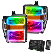 Load image into Gallery viewer, Oracle-08-10-Ford-F250-Pre-Assembled-Halo-Headlights---Chrome-Housing---Colorshift-W-2.0-Controller