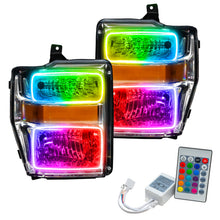 Load image into Gallery viewer, Oracle-08-10-Ford-F250-Pre-Assembled-Halo-Headlights-Chrome-Housing--Colorshift-WSimple-Controller