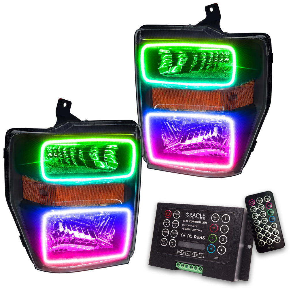Oracle-08-10-Ford-F250350-Led-Hl---Black---Colorshift-W-2.0-Controller