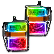 Load image into Gallery viewer, Oracle-08-10-Ford-F250350-Pre-Assembled-Halo-Headlights--Chrome-Housing---Colorshift-WO-Controller