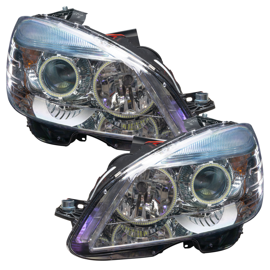 Oracle-08-11-Mercedes-Benz-C-Class-Pre-Assembled-Headlights---Chrome-Housing---White