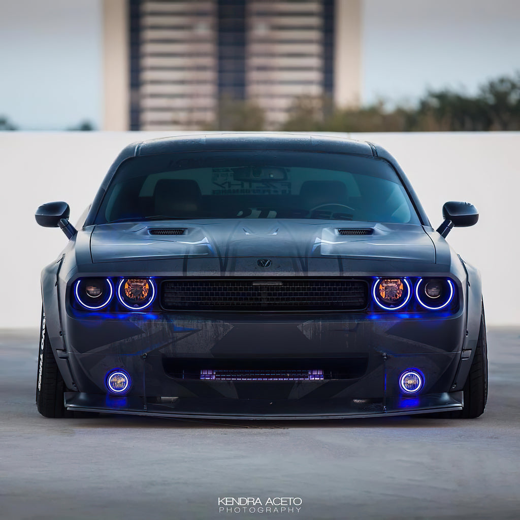 Oracle-08-14-Dodge-Challenger-Dynamic-Surface-Mount-HeadlightFog-Light-Halo-Kit-Combo---Colorshift