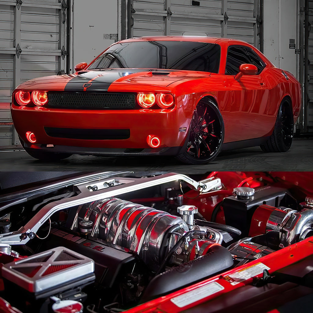 Oracle-08-14-Dodge-Challenger-Dynamic-Surface-Mount-HeadlightFog-Light-Halo-Kit-Combo---Colorshift
