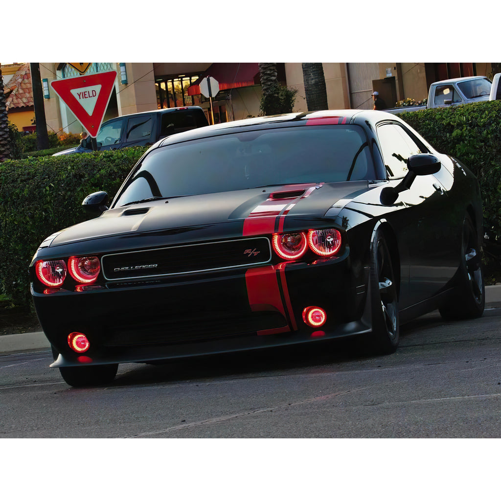 Oracle-08-14-Dodge-Challenger-Dynamic-Surface-Mount-HeadlightFog-Light-Halo-Kit-Combo---Colorshift