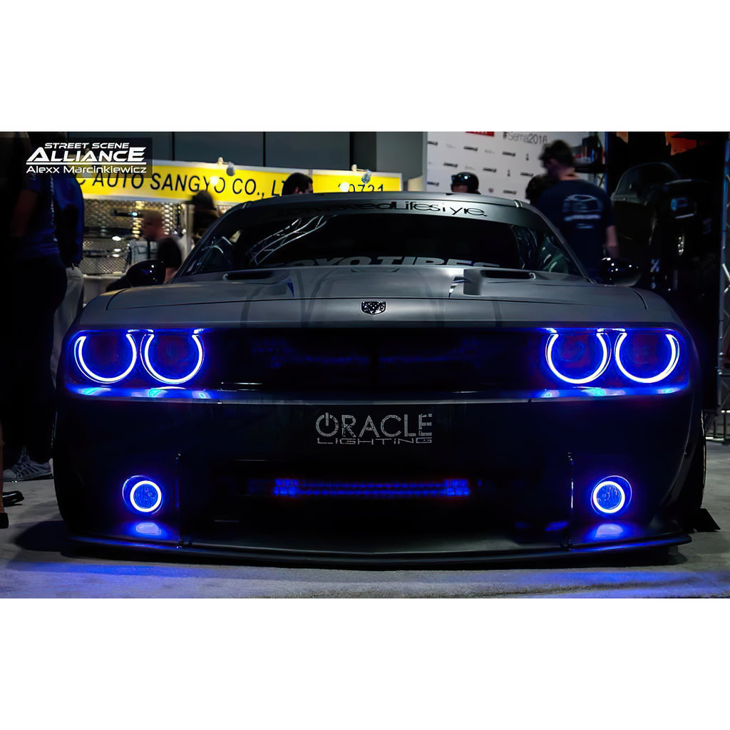 Oracle-08-14-Dodge-Challenger-Dynamic-Surface-Mount-HeadlightFog-Light-Halo-Kit-Combo---Colorshift