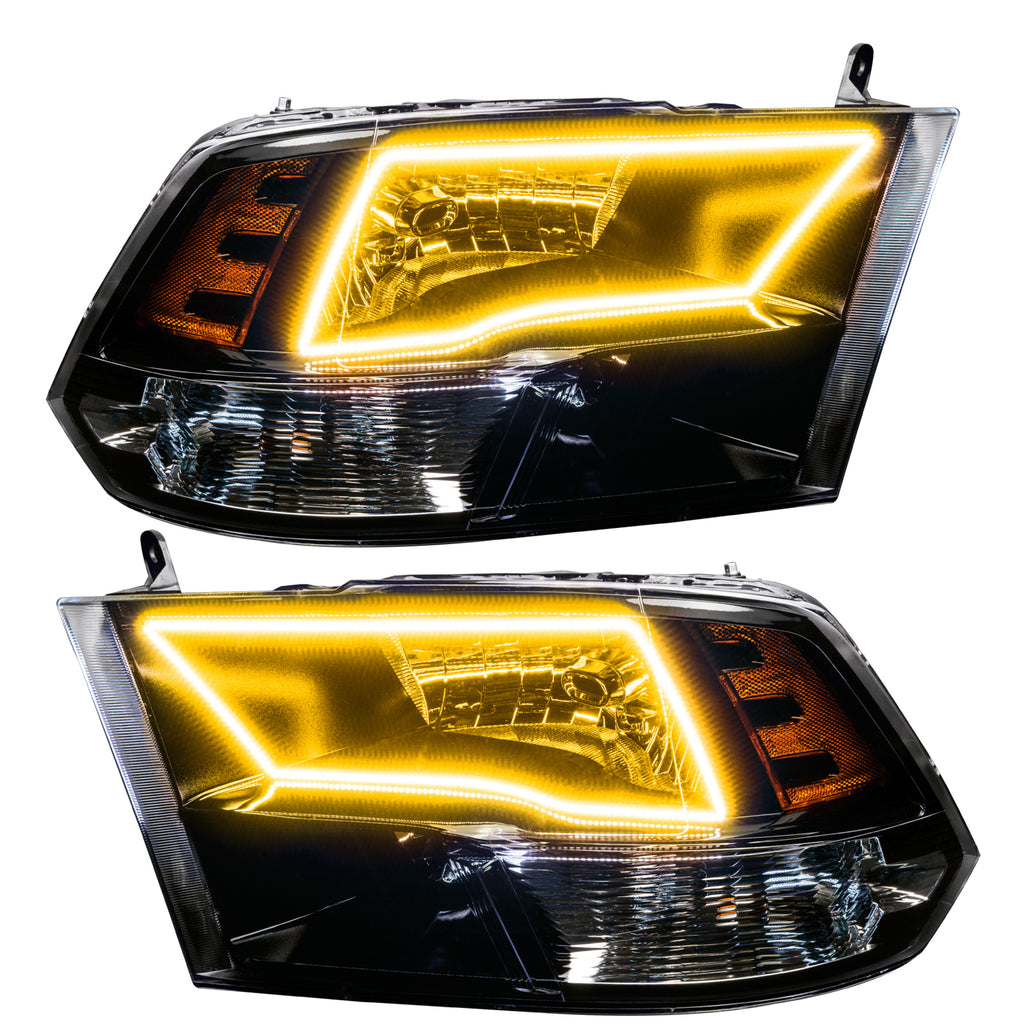 Oracle-09-17-Ram-1500-Trx-Quad-Pre-Assembled-Headlights-Black-Housing---Colorshift-W-Bc1-Controller