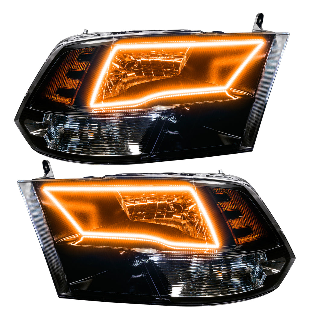 Oracle-09-17-Ram-1500-Trx-Quad-Pre-Assembled-Headlights-Black-Housing---Colorshift-W-Bc1-Controller