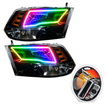Load image into Gallery viewer, Oracle-09-17-Ram-1500-TrxSlt-Quad-Pre-Assembled-Headlights---Black-Housing---Colorshift