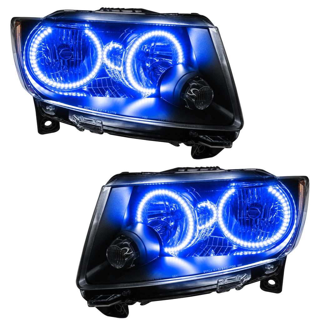 Oracle-11-13-Jeep-Grand-Cherokee-Pre-Assembled-Halo-Headlights-(Non-Hid)-Chrome---Blue